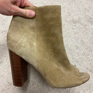 Sam Edelman Tan Open toe heeled booties 7 1/2